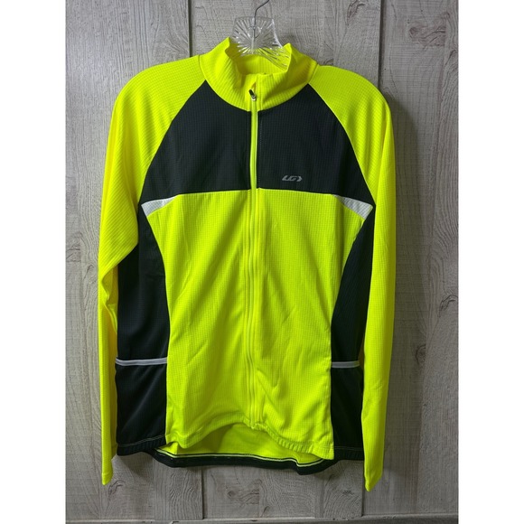 Louis Garneau Jackets & Blazers - Louis Garneau Womens Captain Jersey XL Neon Yellow Black Full Zip Cycling Jacket